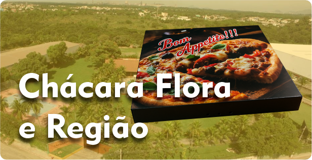 Caixa de Pizza Quadrada em Chácara Flora