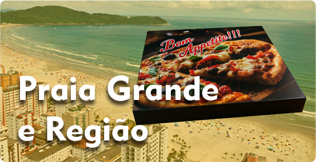 Caixa de Pizza Quadrada em Praia Grande