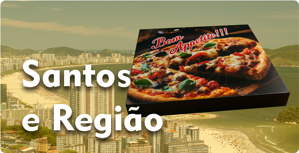 Caixa de Pizza Quadrada em Santos