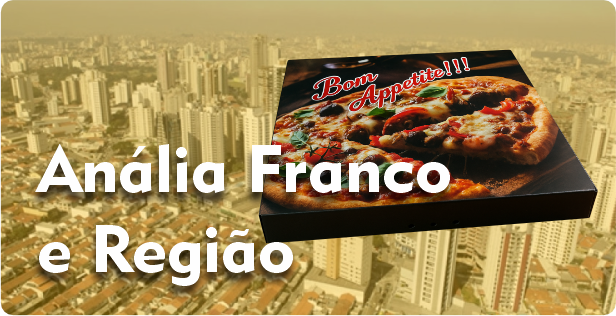 Caixa de Pizza Quadrada em Anália Franco