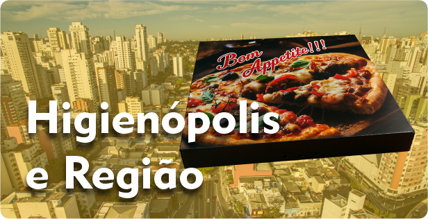 Caixa de Pizza Quadrada em Higienópolis