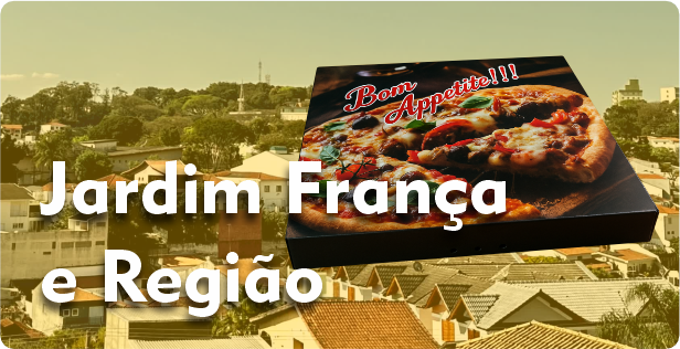 Caixa de Pizza Quadrada em Jardim França