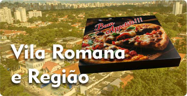 Caixa de Pizza Quadrada em Vila Romana