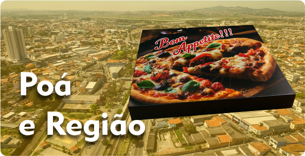 Caixa de Pizza Quadrada em Poá